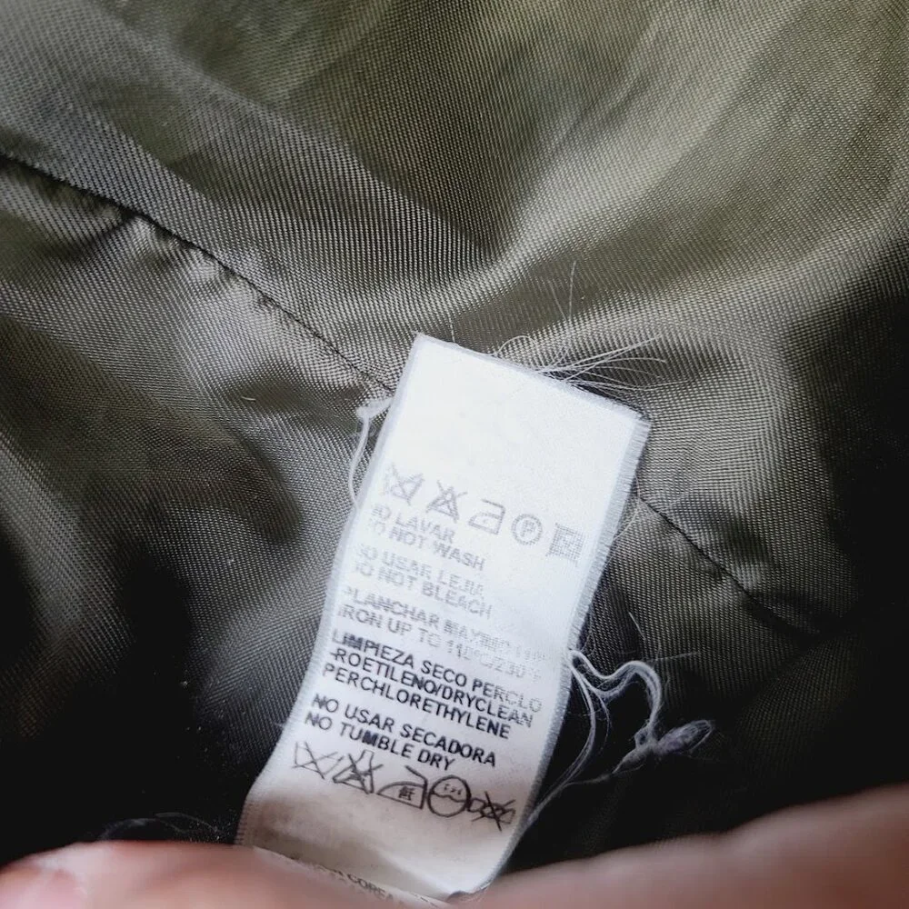 Zara Women's Radiation‎ Green Mock Neck Goose Down Winter Puffer Jacket Size L